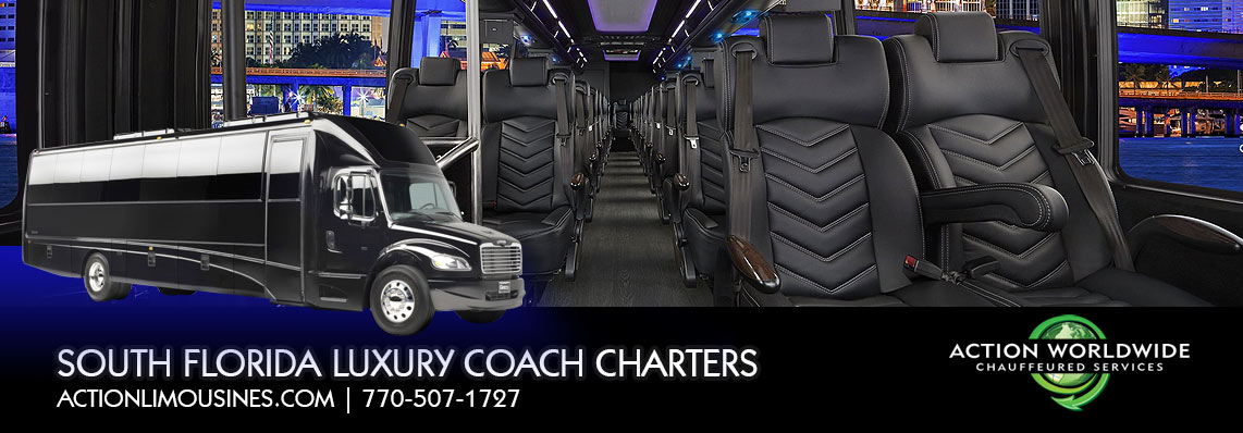 Miami 41 Passenger Luxury Coach Super Bowl Group Transportation