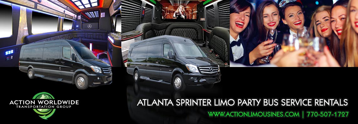 Atlanta party bus service rental, Atlanta Party Bus, Party Bus Sprinter Limo Service, Action Worldwide Transportation Group
